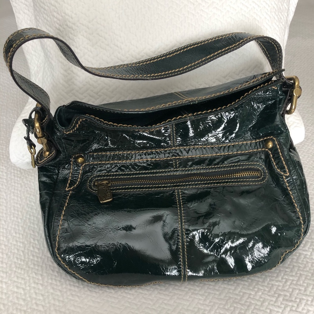 Fossil patent leather hobo handbag